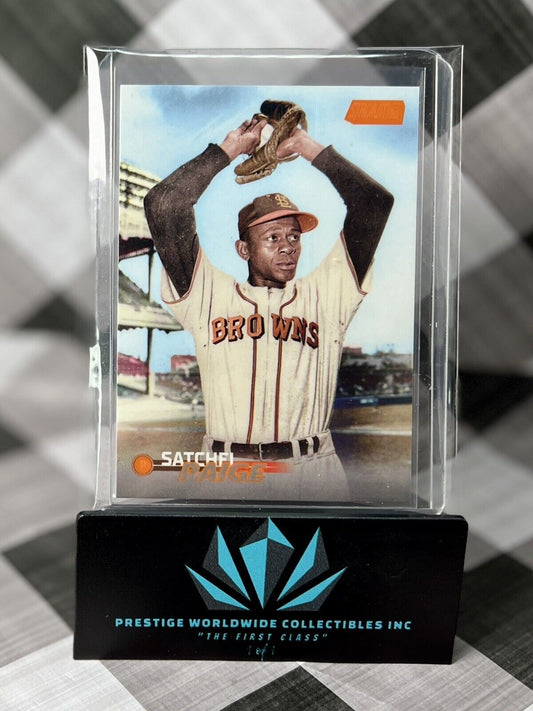 Satchel Paige 2023 Topps Stadium Club Orange Foil 007/199 #45 St. Louis HOF SP