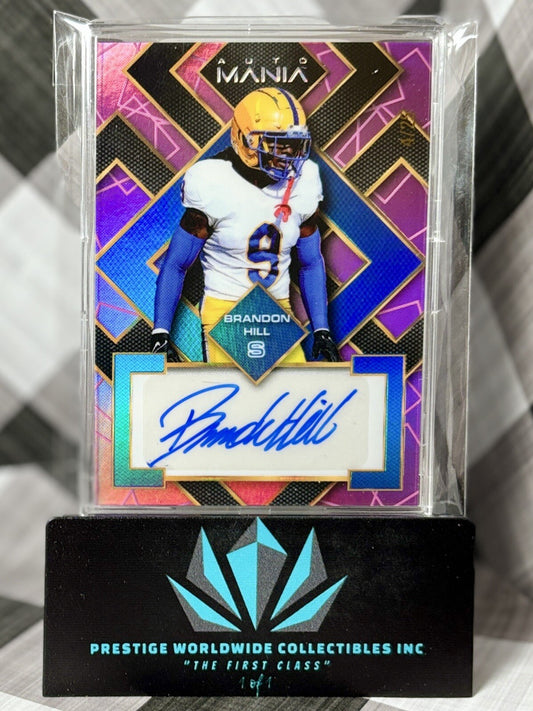 Brandon Hill 2023 Wild Card Auto Mania Rookie Lavender Square /25 #AMSQ-A Texans
