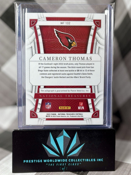 Cameron Thomas 2022 National Treasures Red Rookie Auto /99 #132 AZ Cardinals RC