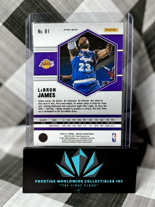 LeBron James 2020-21 Panini Mosaic Orange Reactive #81 Los Angeles Lakers