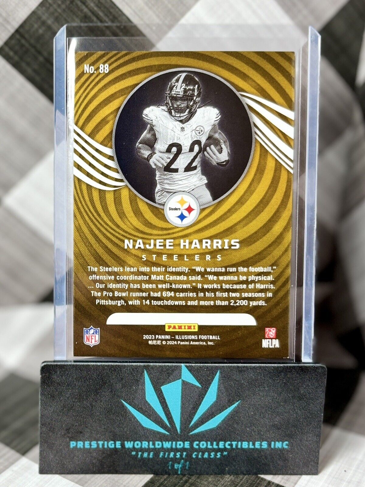 Najee Harris 2023 Panini Illusions Trophy Collection Bronze /499 #88 Steelers SP