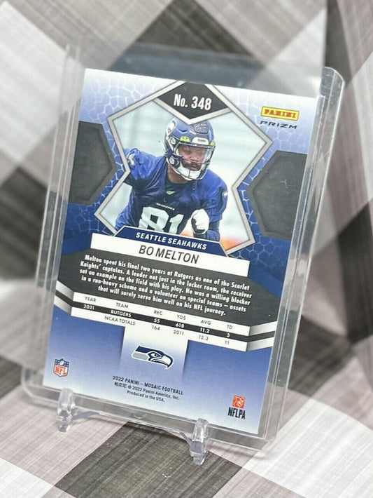BO MELTON 2022 PANINI MOSAIC SILVER HOLO PRIZM ROOKIE #348 - SEATTLE SEAHAWKS RC