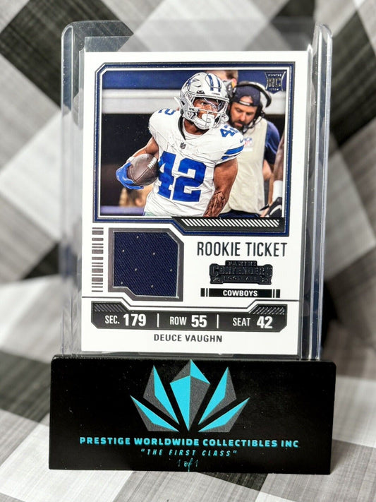 Deuce Vaughn 2023-24 Panini Contenders Rookie Season Ticket Patch #TS8 Cowboys