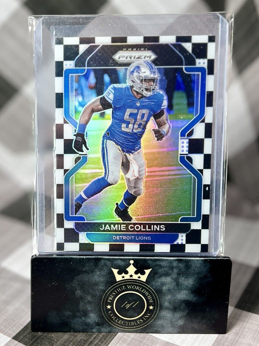Jamie Collins 2021 Panini Prizm Black & White Checker #152 Detroit Lions SSP