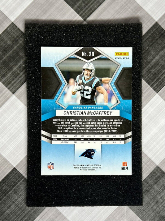 CHRISTIAN McCAFFREY 2022 Panini Mosaic NFL Red Mosaic Prizm #28 Panthers & 49ers