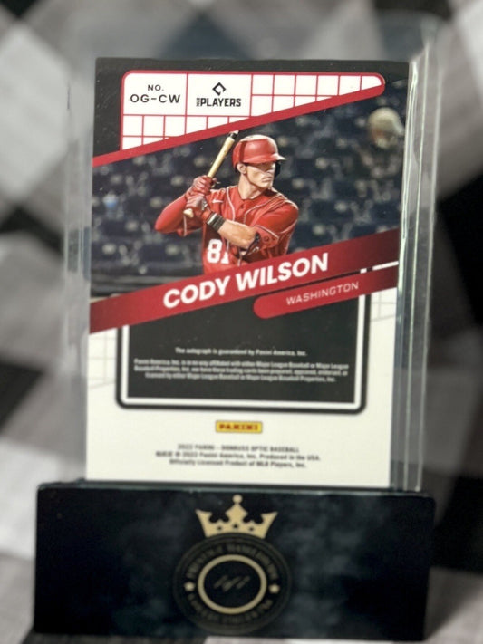 Cody Wilson 2022 Panini Donruss Optic Optigraphs Auto #25 Washington Nationals