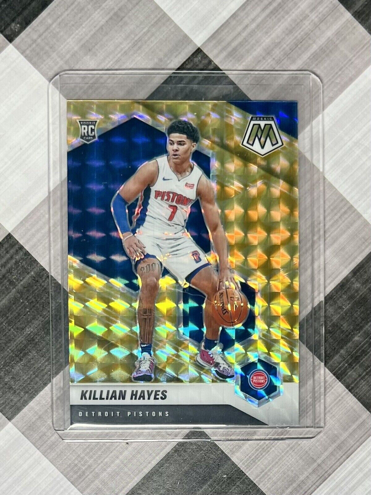 2020-21 Mosaic Killian Hayes Gold Wave Prizm Rookie Card #222 Pistons RC CHOLET