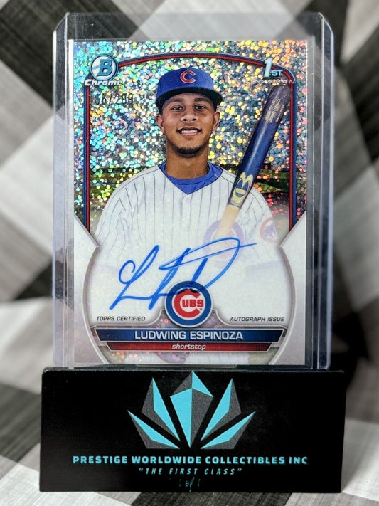 Ludwing Espinoza 2023 Bowman Chrome Speckle Refractor Auto /299 #CPA-LE Cubs SP