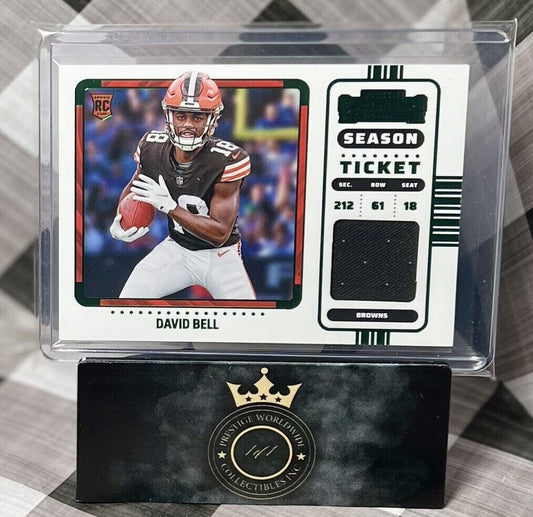 David Bell 2022 Panini Contenders Green Season Ticket VAR Patch #RSV-DBE Browns