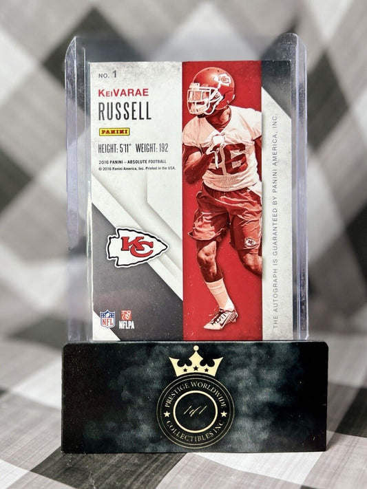 KeiVarae Russell 2016 Absolute Rookie Ink Blue Auto #1 Kansas City Chiefs RC