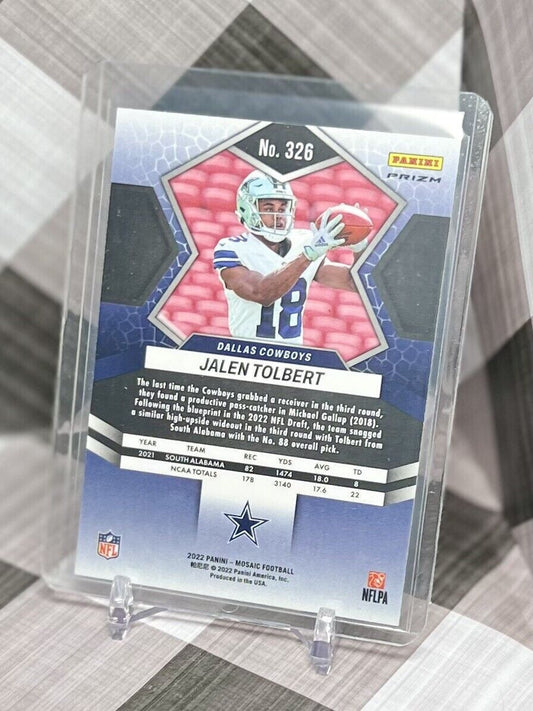 Jalen Tolbert 2022 Mosaic NFL Camo Pink Prizm Rookie #326 - Dallas Cowboys RC
