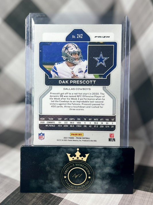 Dak Prescott 2021 Prizm Neon Green Pulsar Prizm #242 Dallas Cowboys