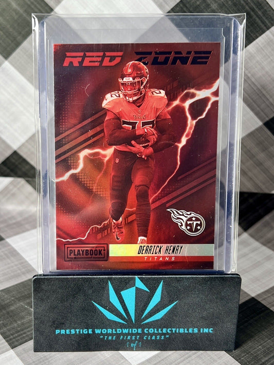 Derrick Henry 2022 Panini Playbook Red Zone SSP Red Holofoil #RZ-14 Titans SP