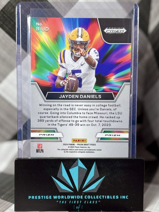 Jayden Daniels 2024 Prizm Draft Picks Instant Impact Red Ice #II-JD Commanders