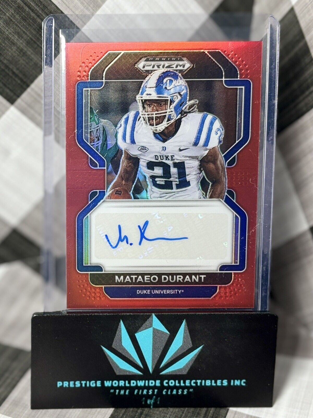 Mataeo Durant 2022 Prizm Draft Pick Sensational Red Rookie Auto /199 #RAMDO Duke