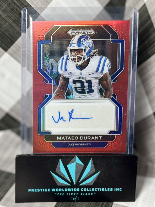 Mataeo Durant 2022 Prizm Draft Pick Sensational Red Rookie Auto /199 #RAMDO Duke