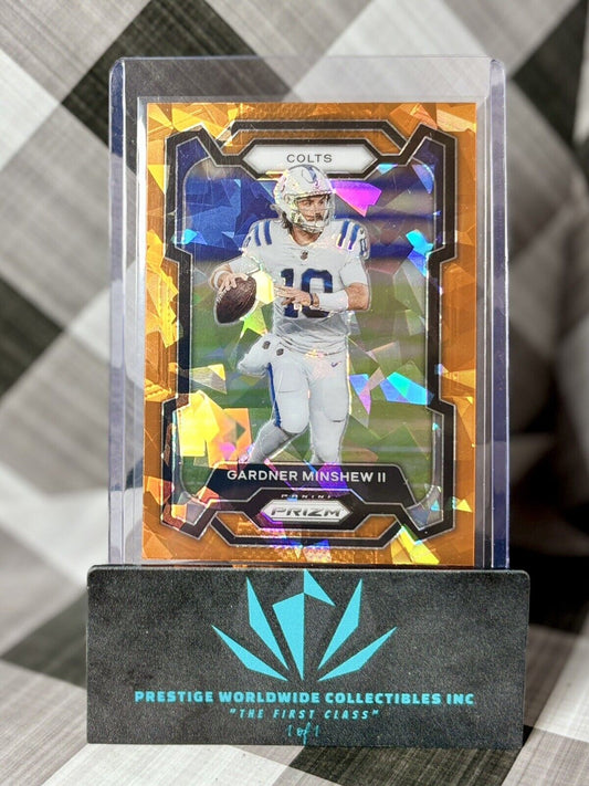 Gardner Minshew II 2023 Prizm Orange Cracked Ice Prizm #126 Indianapolis Colts