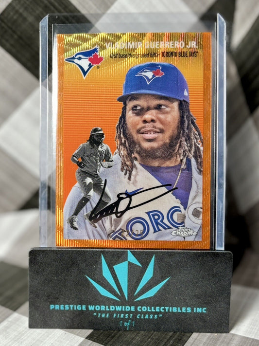 Vladimir Guerrero Jr 2023 Topps Chrome Platinum Orange Wave /25 #300 Blue Jays