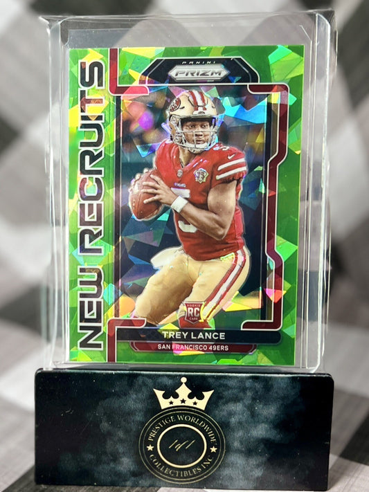 Trey Lance 2021 Prizm New Recruits Green Ice Rookie #NR-3 San Francisco 49ers RC
