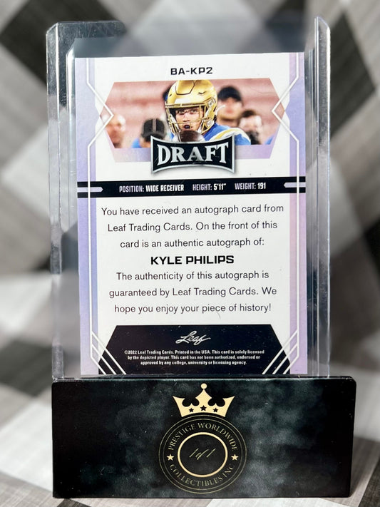 Kyle Philips 2022 Leaf Draft Silver Border Rookie Auto #BA-KP2 Tennessee Titans