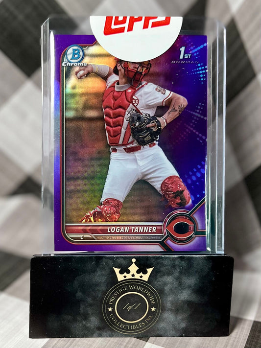 Logan Tanner 2022 Bowman Chrome 1st Purple Refractor /250 #BDC-55