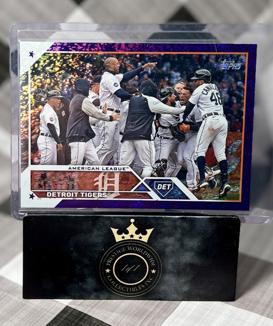 Detroit Tigers 2023 Topps Series 2 Purple Foil Team /799 #555 Tigers Short Print