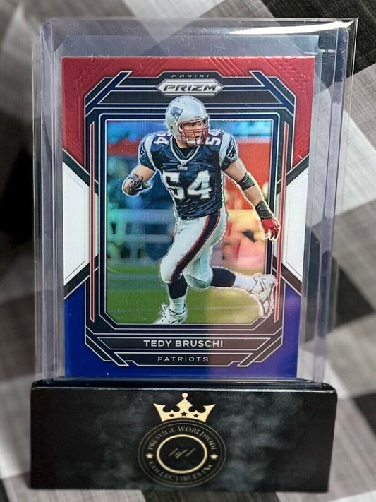 Tedy Bruschi 2022 Prizm Football Red White Blue Prizm Refractor #206 Patriots SP
