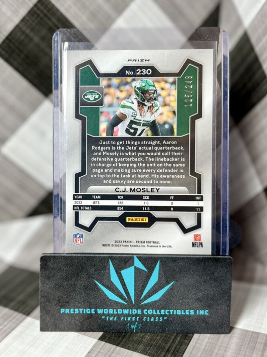 C.J. Mosley 2023 Panini Prizm Orange Prizm /249 #230 New York Jets