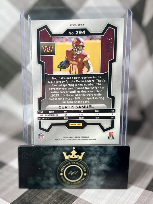 Curtis Samuel 2023 Panini Prizm FOTL Green Scope /75 #294 Washington Commanders