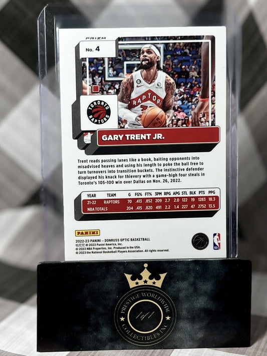 GARY TRENT JR. 2022-23 Panini Donruss Optic Silver Prizm #4 Toronto Raptors
