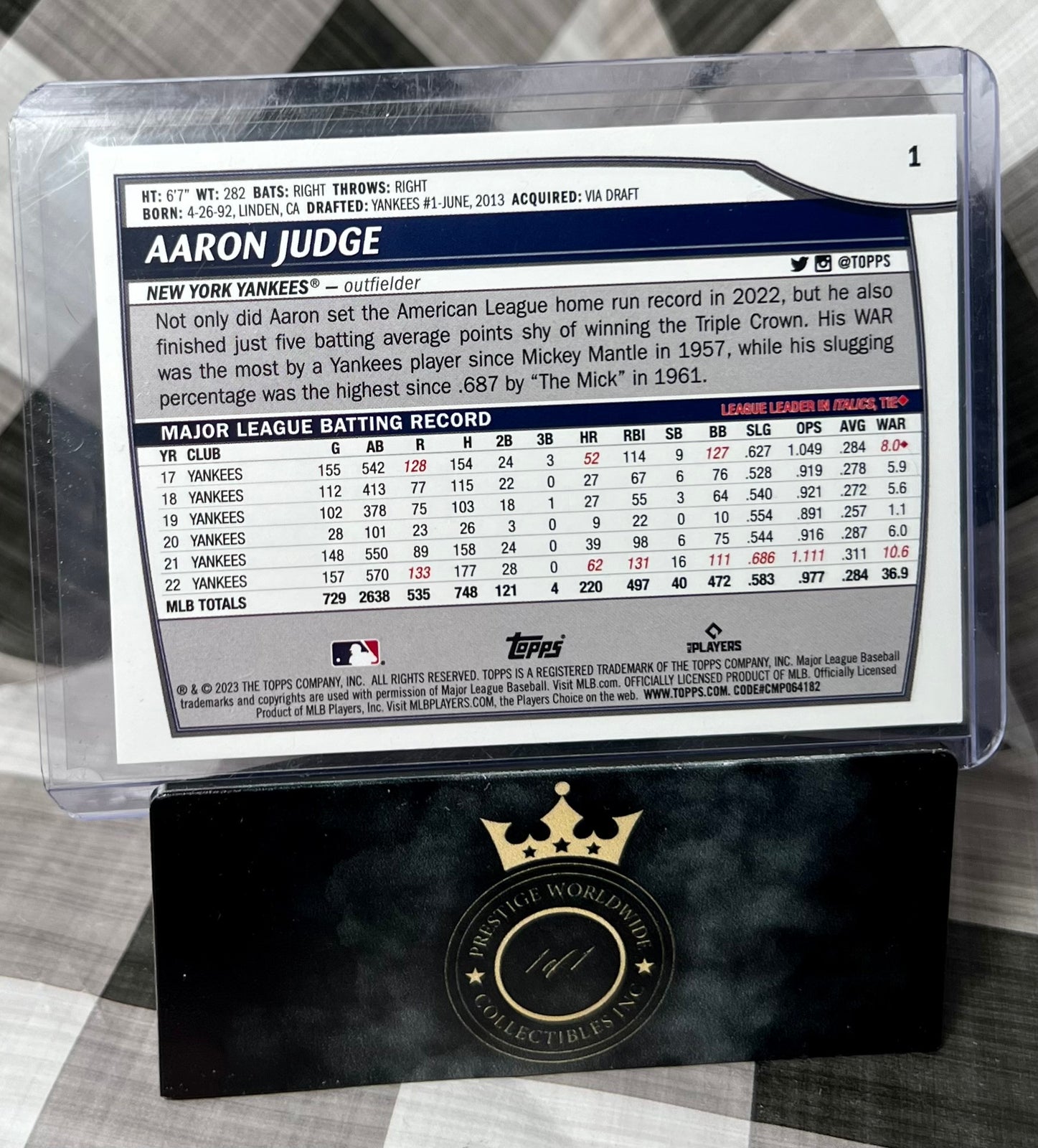 Aaron Judge 2023 Topps Big League Electric Orange #1