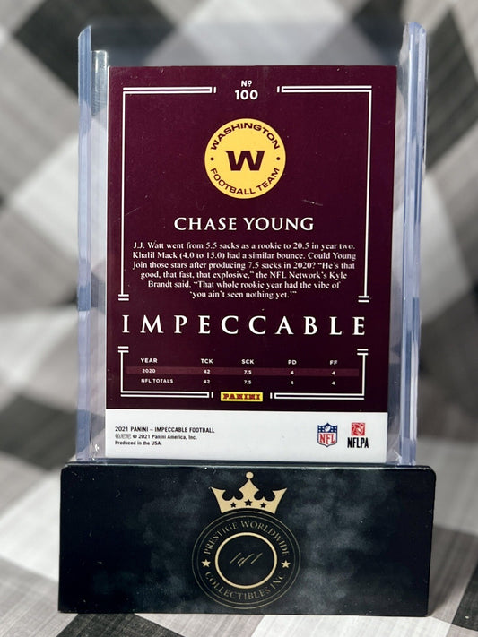 Chase Young 2021 Panini Impeccable /75 #100 Washington Commanders