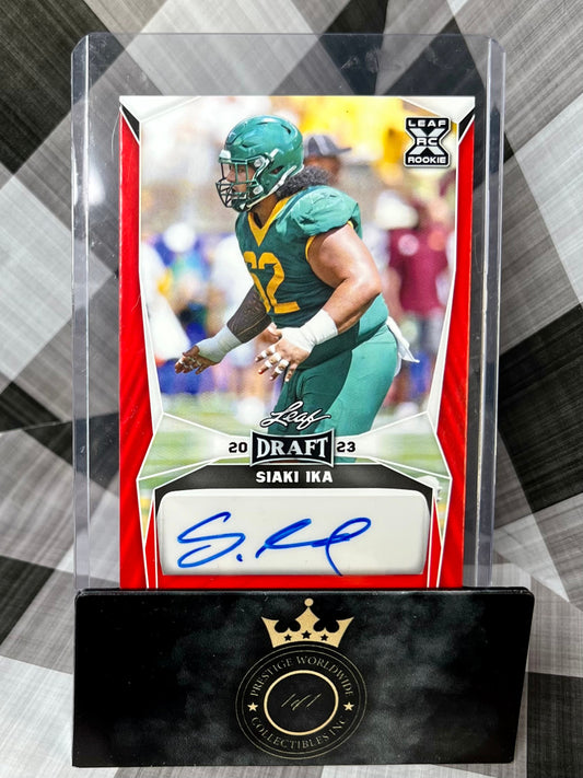 Siaki Ika 2023 Leaf Draft Red Rookie Auto #BA-SI1