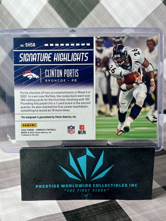 Clinton Portis 2023 Phoenix Football Signature Highlights Auto #SH-58 Broncos
