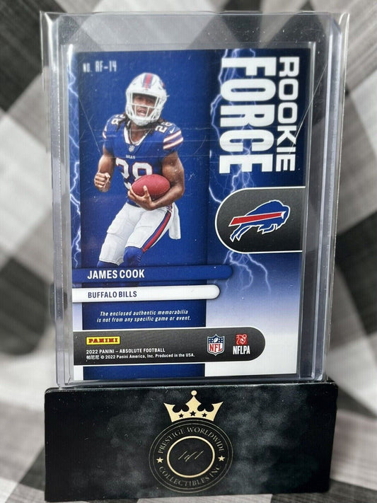 James Cook 2022 Panini Absolute RC Rookie Force Patch #RF-14 Buffalo Bills📈🔥