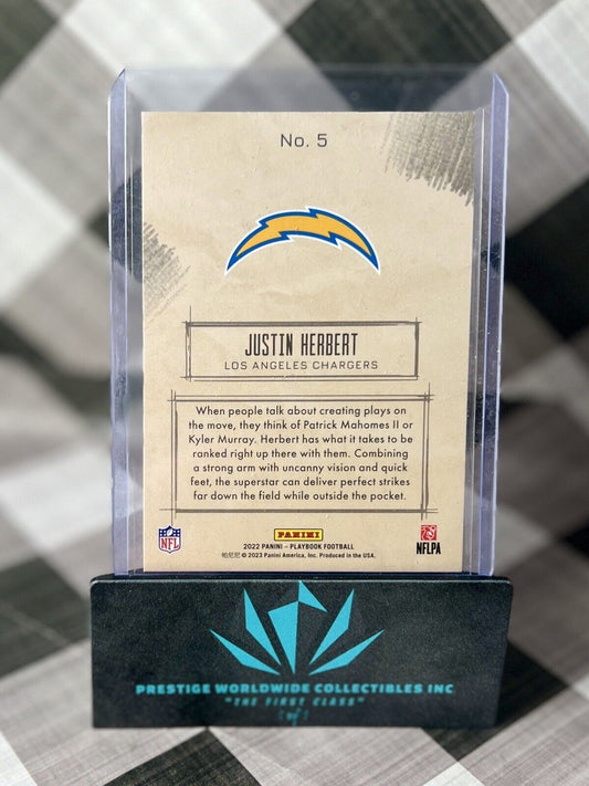 Justin Herbert 2022 Panini Playbook Sketchbooks Holo #5 Los Angeles Chargers SP