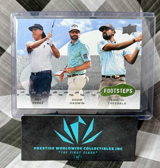 Max Perez Adam Hadwin Sahith Theegala 2024 Upper Deck Golf Footsteps #F-11 PGA