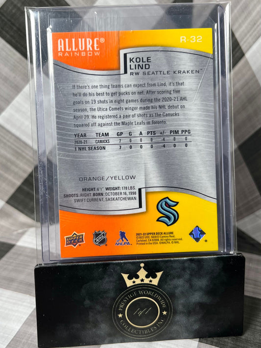 Kole Lind 2021-22 Upper Deck Allure Yellow Orange Rainbow #R-32