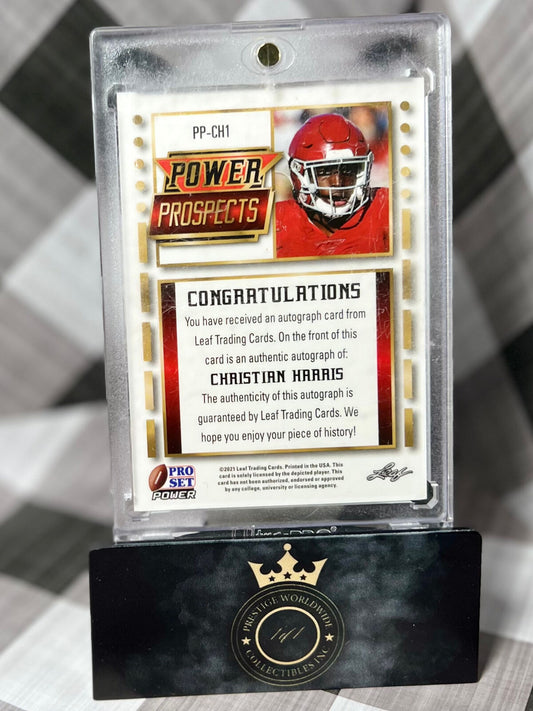 Christian Harris 2021 Leaf Pro Set Power Prospects Green /50 #PP-CH1