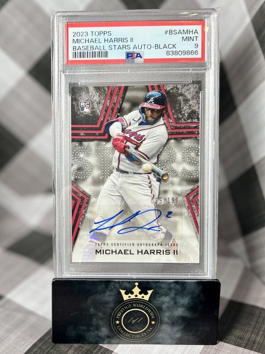 Michael Harris II 2023 Topps ⚾ Stars Black RC Auto /199 PSA 9 #BSA-MHA Braves RC