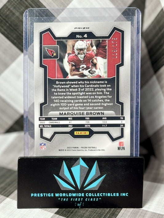 Marquise Brown 2023 Prizm Green Hyper /175 #4 Arizona Cardinals SP