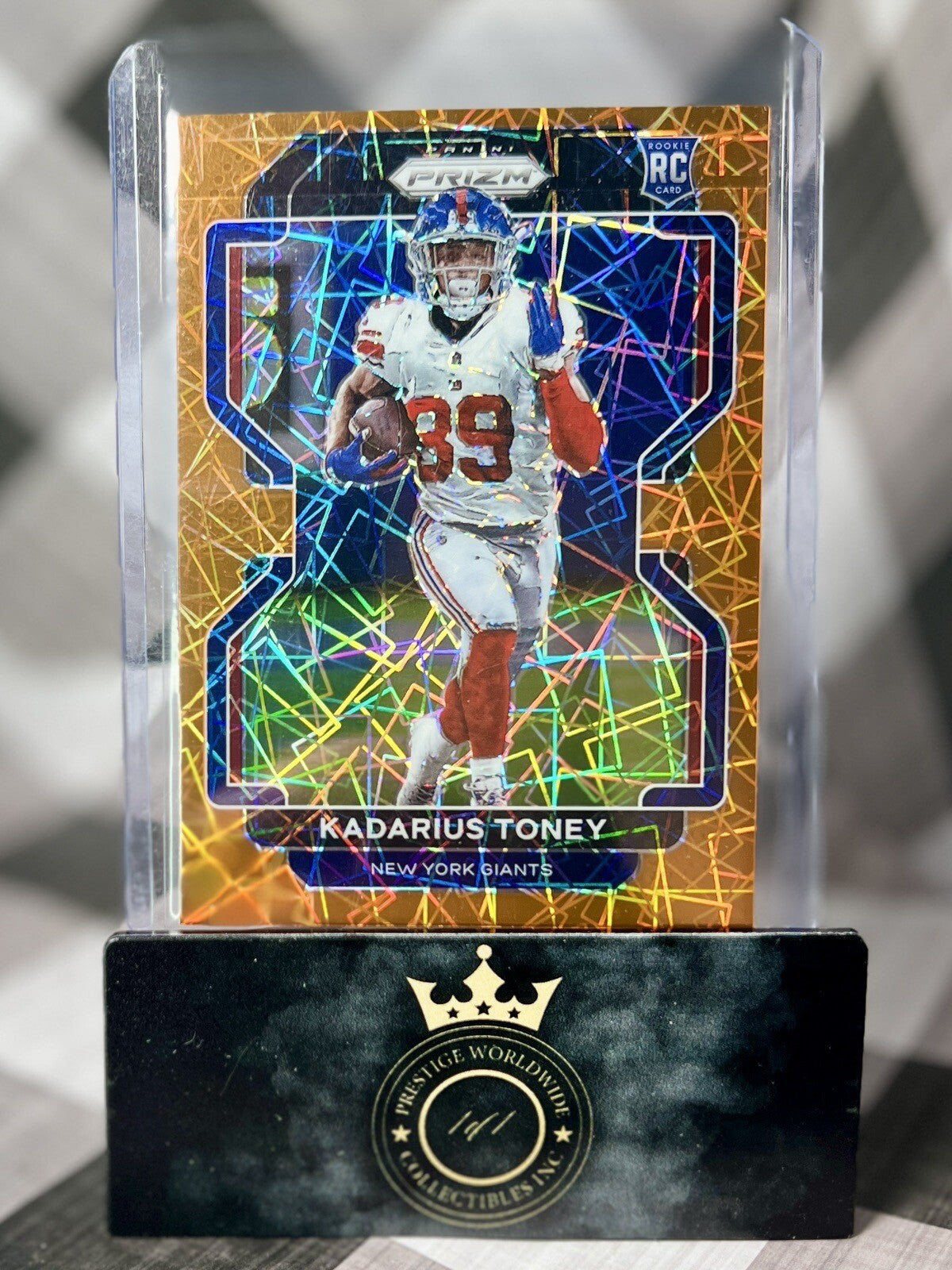 Kadarius Toney 2021 Prizm Orange Lazer Prizm Rookie #342 New York Giants RC