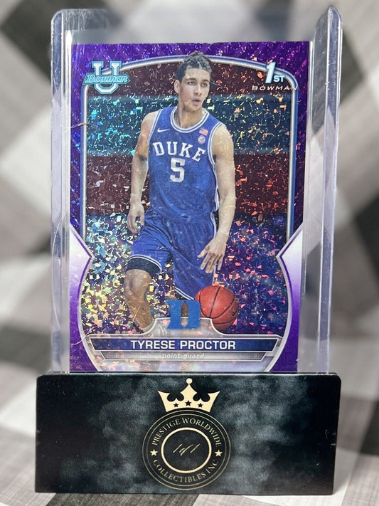 Tyrese Proctor 2023 Bowman U Rookie Purple Mini Diamonds /399 #28 Duke RC