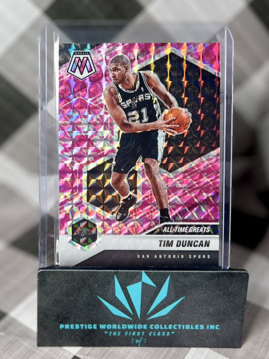 Tim Duncan 2020-21 Mosaic All Time Greats Camo Pink Mosaic Prizm #289 SA Spurs