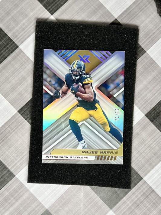 NAJEE HARRIS 2022 PANINI Xr NFL White Parallel SP #24 #'d 71/75 - PITT STEELERS