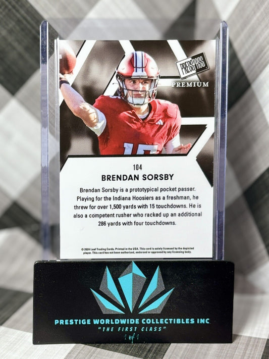 Brendan Sorsby 2024 Leaf Press Pass Premium Prospect #104 Cincinnati Bearcats
