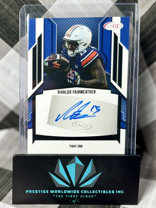Rivaldo Fairweather 2024 Sage Low Auto Black #A-RF2 Auburn Tigers TE