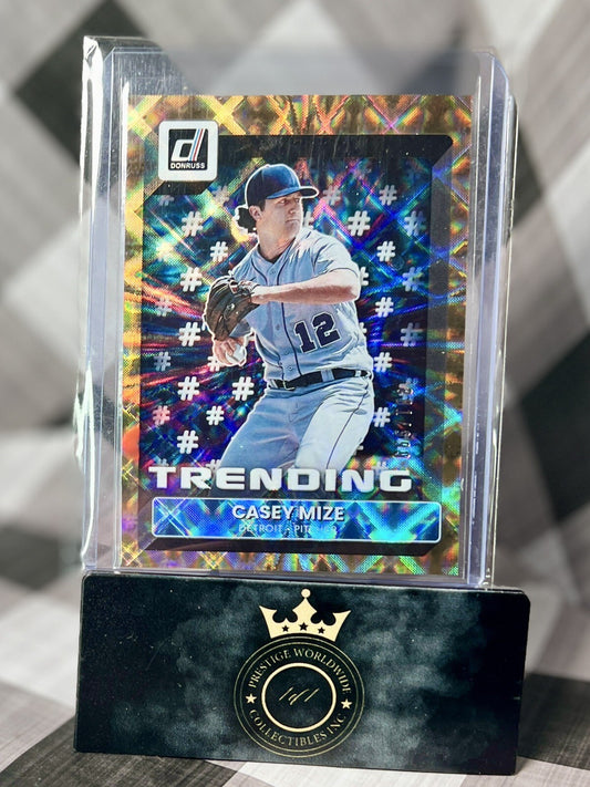 Casey Mize 2022 Panini Donruss Trending Vector Holo /999 #T-10 Detroit Tigers SP