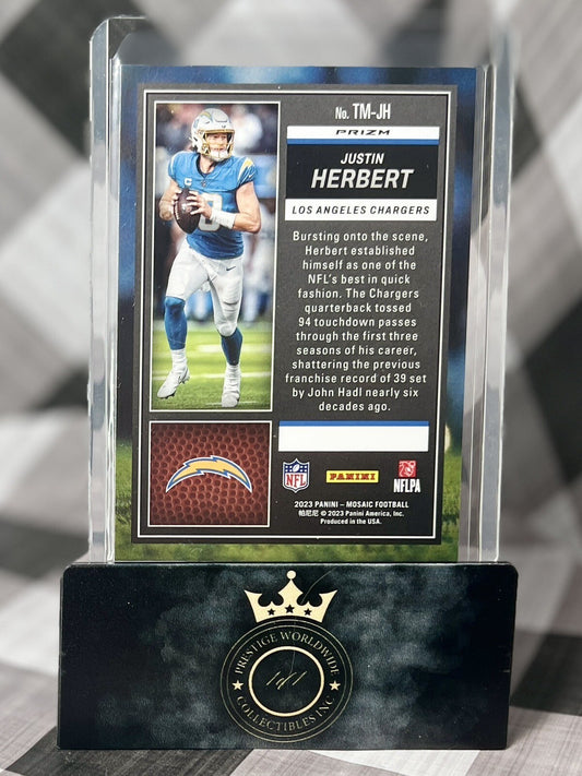 Justin Herbert 2023 Panini Mosaic Green Touchdown Masters #TM-JH LA Chargers