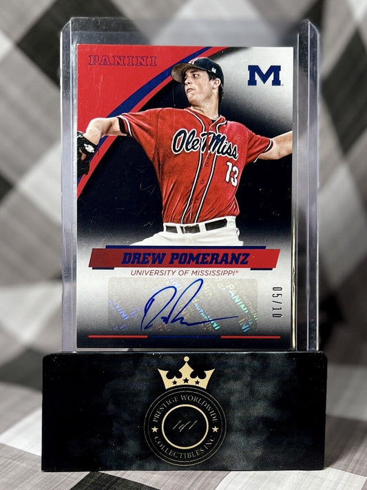 Drew Pomeranz 2016 Panini BlackOle Miss Auto /10 #DP-MIS Ole Miss & Padres